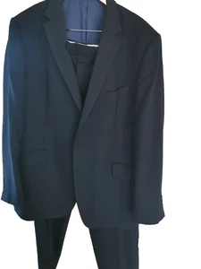 Traje de lana de lujo Marks And Spencer para hombre talla 48" R pecho 42" cintura 31" pierna azul marino - Imagen 1 de 19