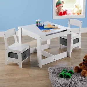 Kids Drawing Table Chair Set Childrens Learning Activity Top Playroom Furniture - Picture 1 of 10