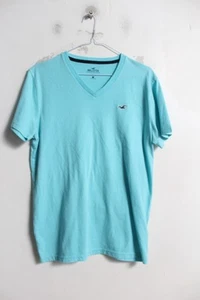 Camiseta Hollister Hombre Cuello en V Azul - Talla Pequeña S (G98) - Imagen 1 de 3