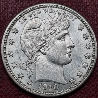 1910 D Barber Quarter 25c BU UNC UNCIRCULATED #93378 - Image 1 of 2