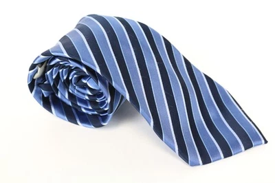 Corbata De Hombre C&A ~150 X 8 Cm Rayas Azules Punta Clásica Ropa Formal - Imagen 1 de 4