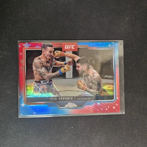 2025 Topps Chrome UFC Ilia Topuria Red And Blue Refractor        L57 - Picture 1 of 2