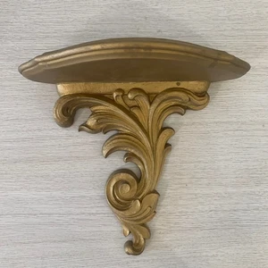 Vintage Wandregal Halterung gold verziert Deko Schnörkel Akzent - Bild 1 von 6