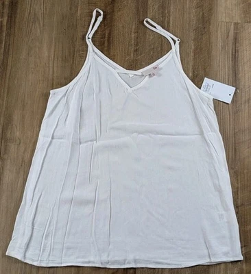 Juniors' SO Layering Tank Top with Bar Detail Ivory Sz M - Image 1 of 4