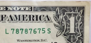 Billete de $1 de lujo número de serie para saltar nota 7s 7x7x7x casi cuenta nota - 78787675 - Imagen 1 de 3