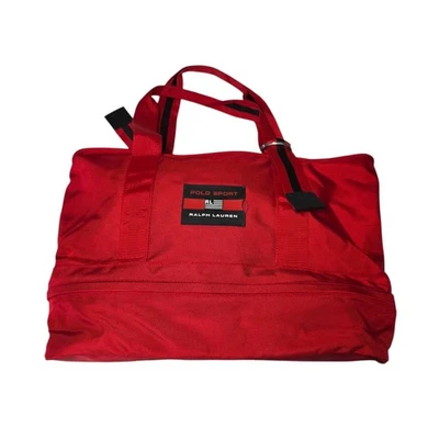 Ralph Lauren Polo Sport Vintage 90’s Red Nylon Heavy Duty Rucksack/ Tote Bag - Image 1 of 4