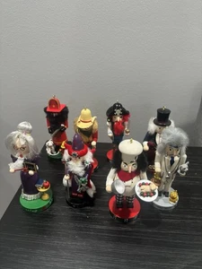 Lot of 8 Wooden Nutcracker Ornaments Teacher Vet Pirate 5" USED - Picture 1 of 11