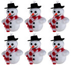 Cute Flock Snowman Christmas Tree Baubles Decorations - Set of 6