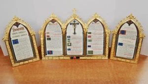 Set of Gold Plated Latin Mass Cards - Altar Cards - Altar Cannons (#113G) - Picture 1 of 12