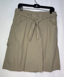 The North Face Womens Size 6 Belted Skirt Tan Khaki Utility Pockets Zipper Front - Picture 1 of 10