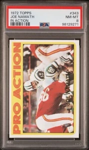 1972 Topps Football #343 Joe Namath In Action PSA 8 New York Jets Jets Jets - Picture 1 of 2