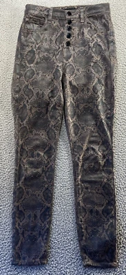 Pantalones ajustados de piel de serpiente sintética multicolor marca J tiro medio botón mosca talla 24 Foto 1 de 4