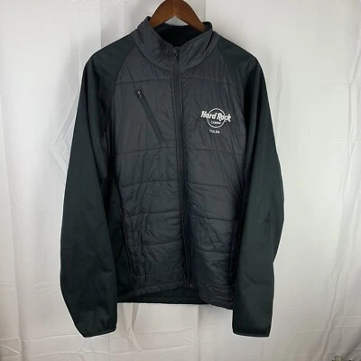 Hard Rock Tulsa Port Authority 全拉链风衣羊毛 XL 码黑色男式 — 第 1/4 张图片