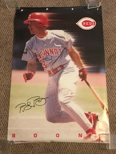 VINTAGE BRET BOONE SIGNED POSTER AUTOGRAPH CINCINNATI REDS BASEBALL BRETT - Picture 1 of 1