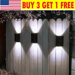 LED Solar Fence Lights Dusk to Dawn Wall Lights Garden Pathway Deck Lamp Outdoor - Picture 1 of 9
