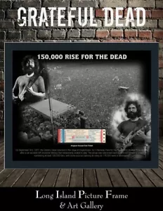 Grateful Dead Original Unused Concert Ticket Englishtown NJ 1977 Custom Framed - Picture 1 of 3