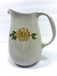 Cream Colored Small Pitcher Yellow Wild Flower Breakfast 6" Excellent Vintage Co - Picture 1 of 6