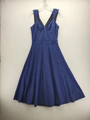 Vestido Bettie Page Reina de Pinups Mujer 10 Azul Romano Vacaciones Ajuste y Acampanado Foto 1 de 4