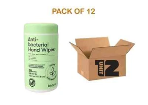 Pack of 12 Bio pure Anti-Bacterial Hand Wipes - Picture 1 of 9