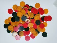 93 Vintage Marbled Red Green & Butterscotch Bakelite Poker Chips