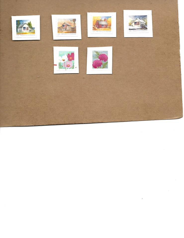 SCOTT 5664-65 BUTTERFLY GARDEN( 5664 IS PLATE # COIL) AND 5684-87 USED ON PAPER - Image 1 of 1