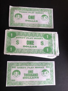 Gordy Play Money, 53 Bill Pieces . Breakdown In Description. - Picture 1 of 7