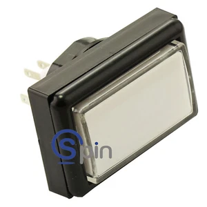 Rectángulo en blanco con botón IGT grande con tapa de lente, sin LED ni bombilla - Imagen 1 de 4