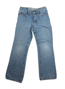 Boys Size 7 Crazy 8 Blue Jeans Zipper Closure Adjustable Waistband Bootcut - Picture 1 of 3