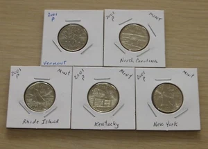 5-2001p State Quarters (12P1-5) Uncirculated from the US Mint set - Picture 1 of 4