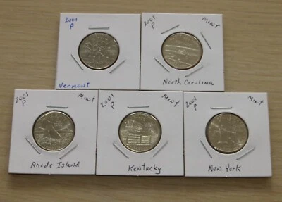 5-2001p State Quarters (12P1-5) Uncirculated from the US Mint set - Image 1 of 4