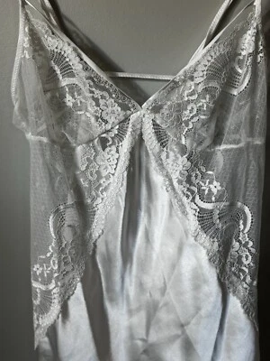 In Bloom By Jonquil Pearly White Slippery Satin Nightie Medium Wedding - Image 1 of 4