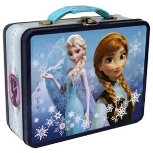 Disney Frozen Elsa, Anna Tin Metal Lunch Box Niñas Llevan Todos los Juguetes Regalo Bolso de Mano - Imagen 1 de 8