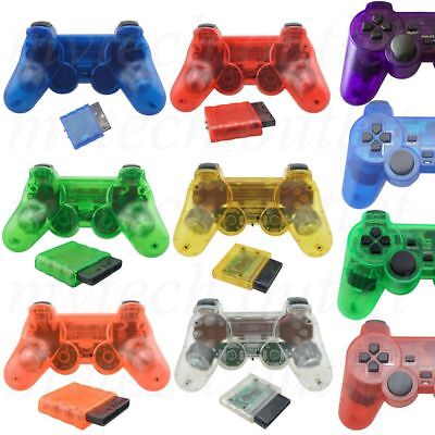Wireless 2.4GHz Game Controller For PS2  New Transparent Color Free Shipping • 12.50$