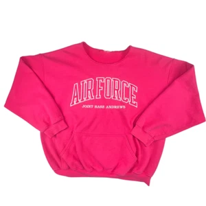 Felpa rosa XL aeronautica militare grafica casual preppy maglione tempo libero - Foto 1 di 7