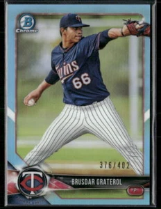 2018 Bowman Draft #BDC-3 Brusdar Graterol Chrome Sky Blue Refractor #/402 - Picture 1 of 2