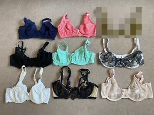 Huge bra bundle size 34 D laced underwired non padded M&S Figleaves Pour Moi San - Picture 1 of 18