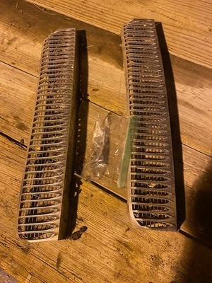 1958 Cadillac Deville exterior front hood cowl vent trim molding insert chrome - Image 1 of 2