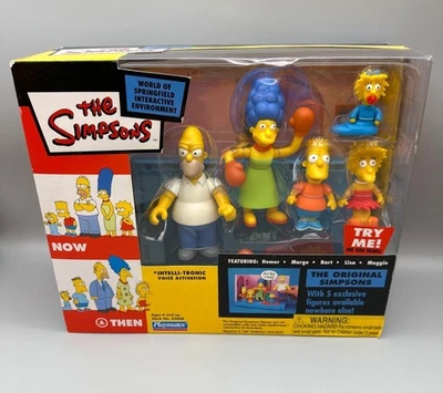 The Simpsons Now and Then Interactive Talking Family Figure Set By Playmates NIB - Image 1 of 4