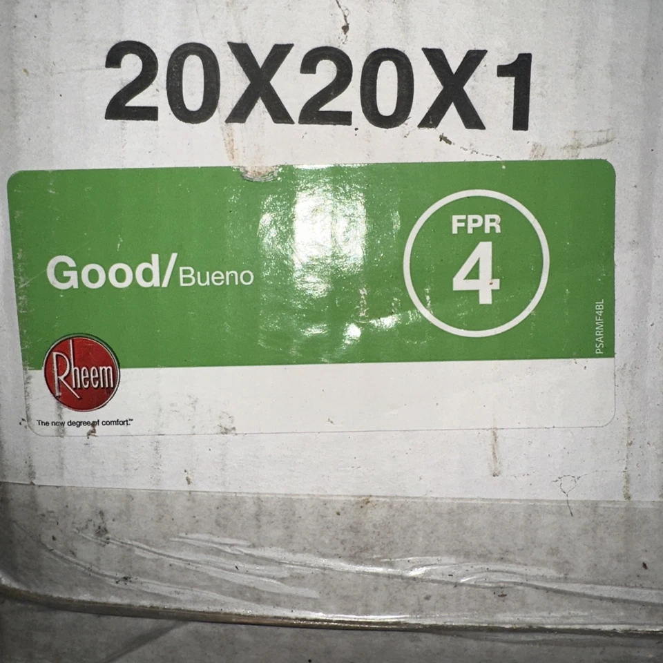 Rheem 20x20x1 Pleated Air Filter MERV 8 FPR 4 (12 Pack) – Dust, Pollen, Allergen - Image 1 of 2