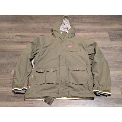 Chaqueta de snowboard cuadrada con capucha verde oliva talla S para hombre ropa exterior de esquí Foto 1 de 4