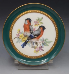 ROYAL TETTAU GERMANY ATELIER TETTAU BULLFINCH PAAR HANDBEMALTE TELLER VINTAGE - Bild 1 von 5