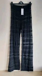 BNWT, Dorothy Perkins, Black Lace Beach Cover Up Trousers, Size Small - Picture 1 of 8