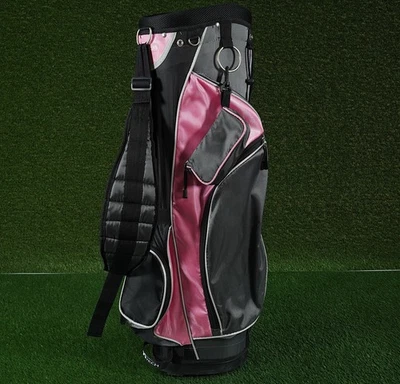 TITECH X-GEN II CART BAG 8-WAY DIVIDERS LADIES WOMEN'S GOLF BAG, PINK / GRAY - Image 1 of 4