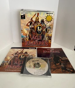 Age of Empires 1 PC Microsoft Vtg Video Game Big Box Complete with manuals - Picture 1 of 12