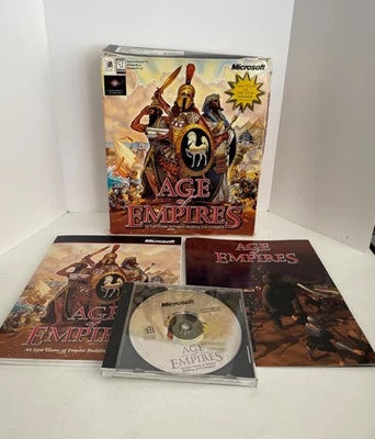 Age of Empires 1 PC Microsoft Vtg Video Game Big Box Complete with manuals - Image 1 of 4