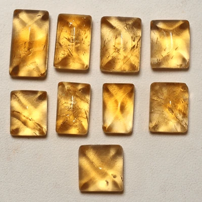 Sun-Kissed Cabochons~ 9 PC Sugarloaf Natural Citrine 10mm-15mm Gemstones Lot - Image 1 of 4