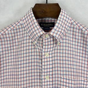 Vintage Brooks Brothers Shirt Mens Large 100% Irish Linen Short Sleeve Button Up - Picture 1 of 7