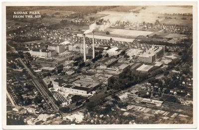 Eastman Kodak Company Visitors Pass 1930 foto real para planta desde el aire Foto 1 de 2