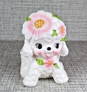 Vintage Relpo Ceramic Lamb Planter with Pink Daisies Japan 5966 - Picture 1 of 12