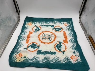 Bandana vintage de los Miami Dolphins marca NFL hecha en EE. UU. estampado todo algodón Foto 1 de 4
